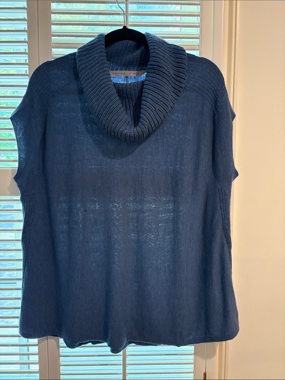 Athlete Blue Cowl Neck Women’s Poncho Sweater